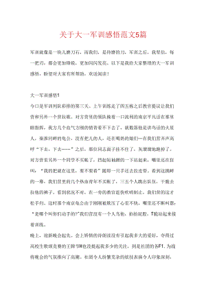 关于大一军训感悟范文5篇.docx