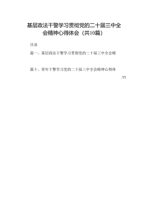 基层政法干警学习贯彻党的二十届三中全会精神心得体会（共10篇）.docx