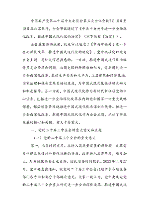 党的二十届三中全会精神解读讲稿.docx