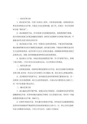 2024“六大纪律”对照问题及整改措施.docx