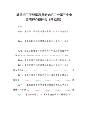 基层组工干部学习贯彻党的二十届三中全会精神心得体会（共12篇选择）.docx