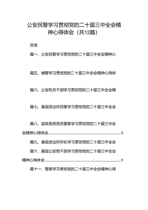 公安民警学习贯彻党的二十届三中全会精神心得体会（共12篇）.docx