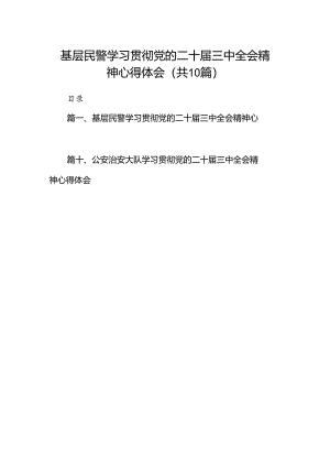 基层民警学习贯彻党的二十届三中全会精神心得体会(精选10篇通用).docx