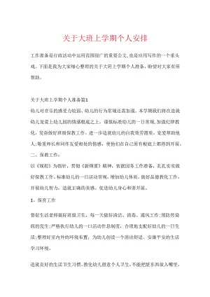 关于大班上学期个人计划.docx