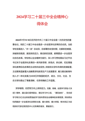 2024学习二十届三中全会精神心得体会.docx
