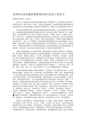在国有企业党建品牌建设经验交流会上的发言.docx
