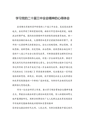 学习领会党的二十届三中全会精神心得体会最新版三十篇.docx