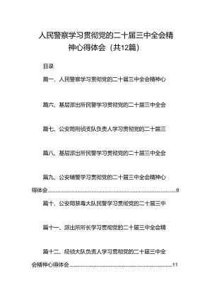 人民警察学习贯彻党的二十届三中全会精神心得体会（共12篇选择）.docx