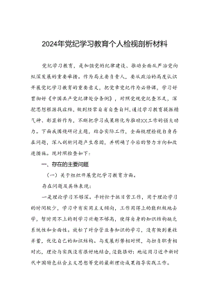 2024年党纪学习教育专题民主生活会党员干部个人存在的问题表现及原因分析对照发言材料十六篇.docx
