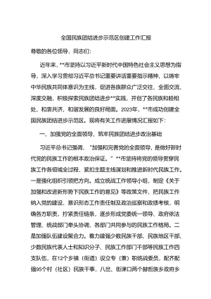 全国民族团结进步示范区创建工作汇报.docx