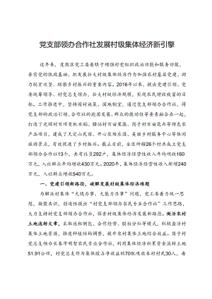 党支部领办合作社发展村级集体经济新引擎.docx