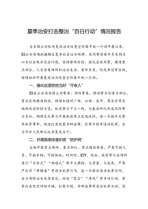 十八篇2024年开展夏季整治“百日行动”情况汇报.docx