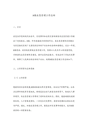 X镇应急管理工作总结.docx