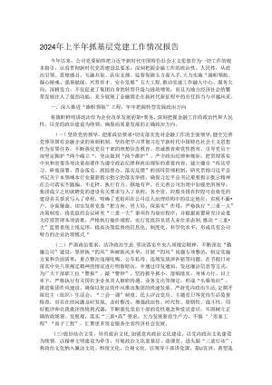 2024年上半年抓基层党建工作情况报告.docx