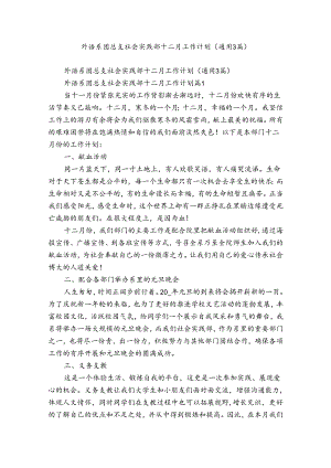外语系团总支社会实践部十二月工作计划（通用3篇）.docx