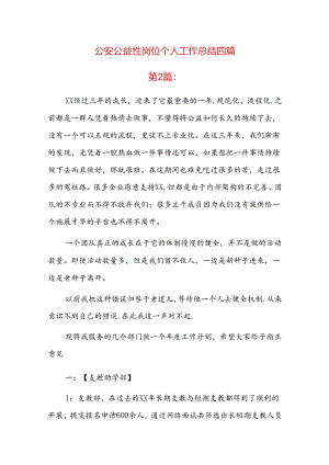 公安公益性岗位个人工作总结四篇.docx