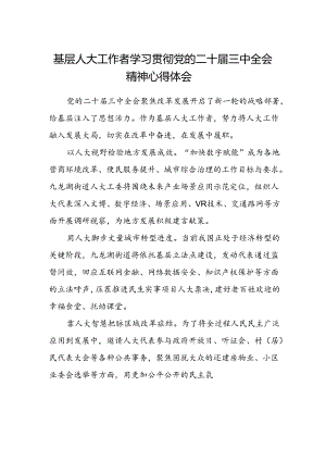基层人大工作者学习贯彻党的二十届三中全会精神心得体会.docx