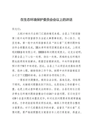 生态环境保护委员会会议讲话.docx