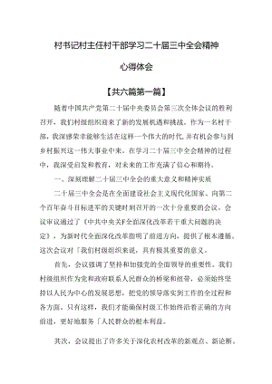 （6篇）村书记村主任村干部学习二十届三中全会精神心得体会.docx