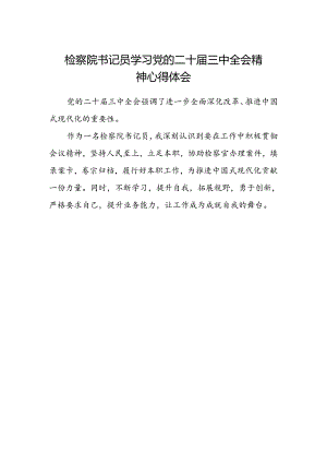 检察院书记员学习党的二十届三中全会精神心得体会.docx