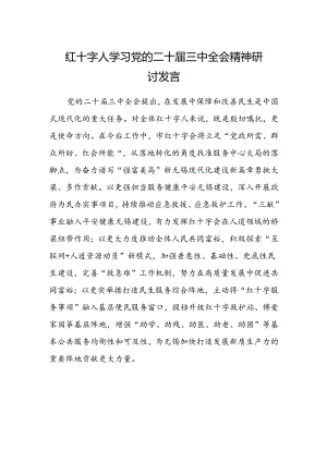 红十字人学习党的二十届三中全会精神研讨发言.docx