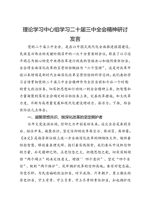 理论学习中心组学习二十届三中全会精神研讨发言 .docx