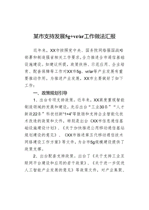 某市支持发展工作做法汇报.docx
