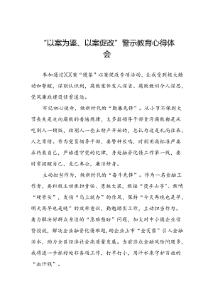 机关干部关于“以案为鉴、以案促改”警示教育大会的心得体会发言材料(5篇).docx