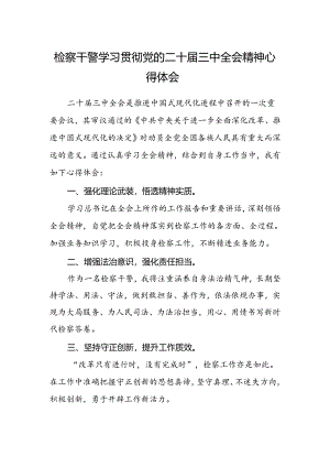 检察干警学习贯彻党的二十届三中全会精神心得体会.docx