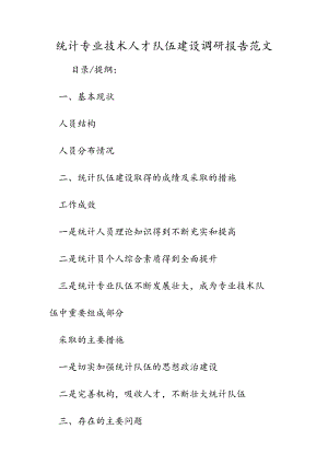 统计专业技术人才队伍建设调研报告范文.docx