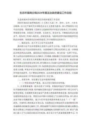 生态环境局分局2024年度法治政府建设工作总结.docx