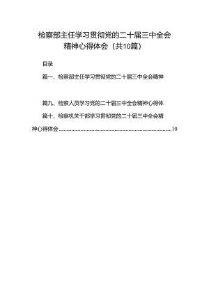 检察部主任学习贯彻党的二十届三中全会精神心得体会10篇（详细版）.docx