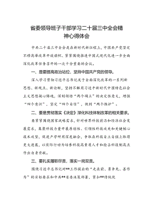 省委领导班子干部学习二十届三中全会精神心得体会.docx