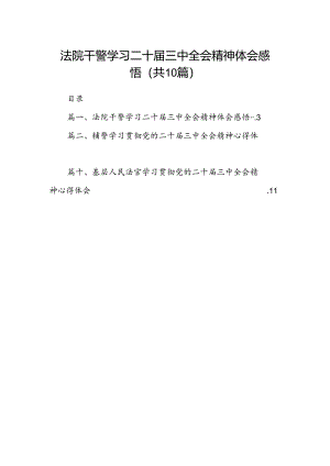 法院干警学习二十届三中全会精神体会感悟10篇（精选版）.docx
