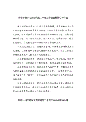 未检干警学习贯彻党的二十届三中全会精神心得体会（共五篇）.docx