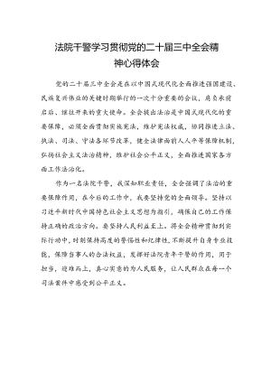 法院干警学习贯彻党的二十届三中全会精神心得体会.docx