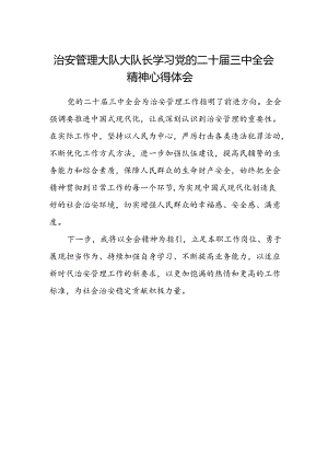 治安管理大队大队长学习党的二十届三中全会精神心得体会.docx