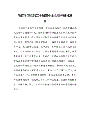法官学习党的二十届三中全会精神研讨发言.docx