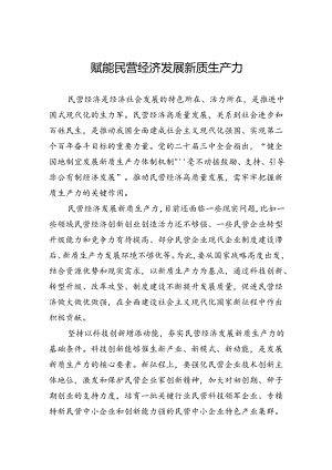 赋能民营经济发展新质生产力 .docx