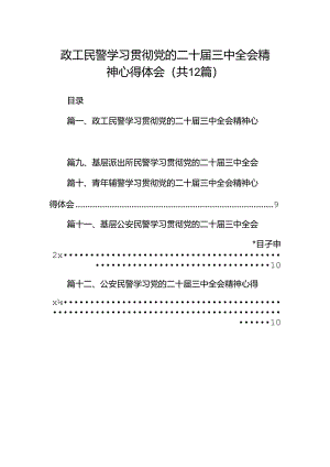 政工民警学习贯彻党的二十届三中全会精神心得体会（共12篇）.docx