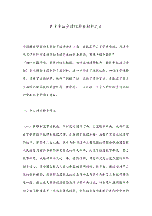民主生活会对照检查材料之九.docx