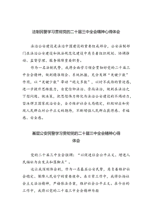 法制民警学习贯彻党的二十届三中全会精神心得体会5篇（详细版）.docx