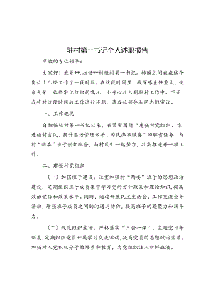 驻村第一书记个人述职报告.docx