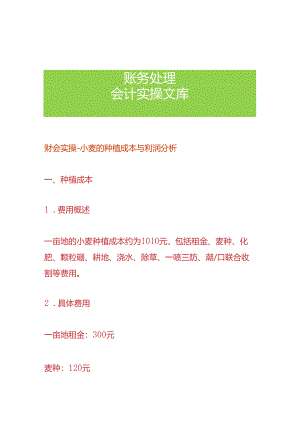财会实操-小麦的种植成本与利润分析.docx