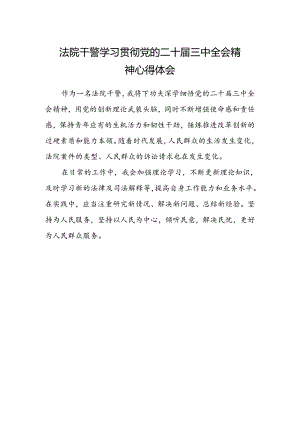 法院干警学习贯彻党的二十届三中全会精神心得体会范本.docx