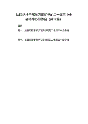法院纪检干部学习贯彻党的二十届三中全会精神心得体会（共12篇）.docx