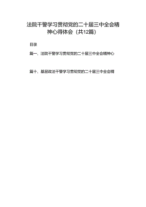 法院干警学习贯彻党的二十届三中全会精神心得体会12篇供参考.docx