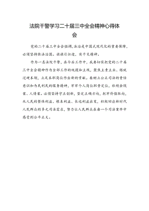 法院干警学习二十届三中全会精神心得体会范文.docx