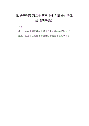 政法干部学习二十届三中全会精神心得体会10篇供参考.docx