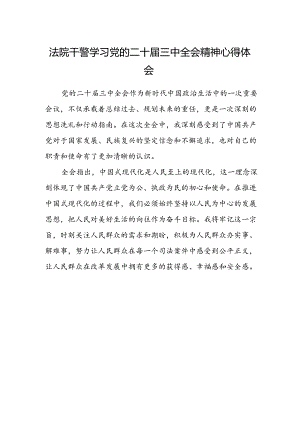 法院干警学习党的二十届三中全会精神心得体会.docx